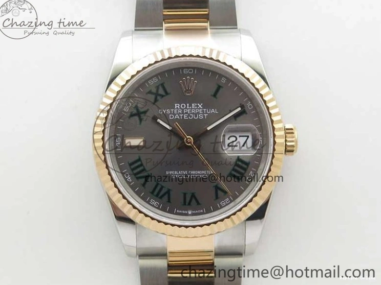 0110 Bold DateJust 36 SS RG 126231 BP Maker 1:1 Best Edition Gray Roman Dial on Oyster Bracelet 2513